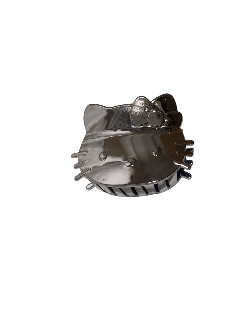 HELLO KITTY SILVER METALLIC CLAW HAIR CLIP